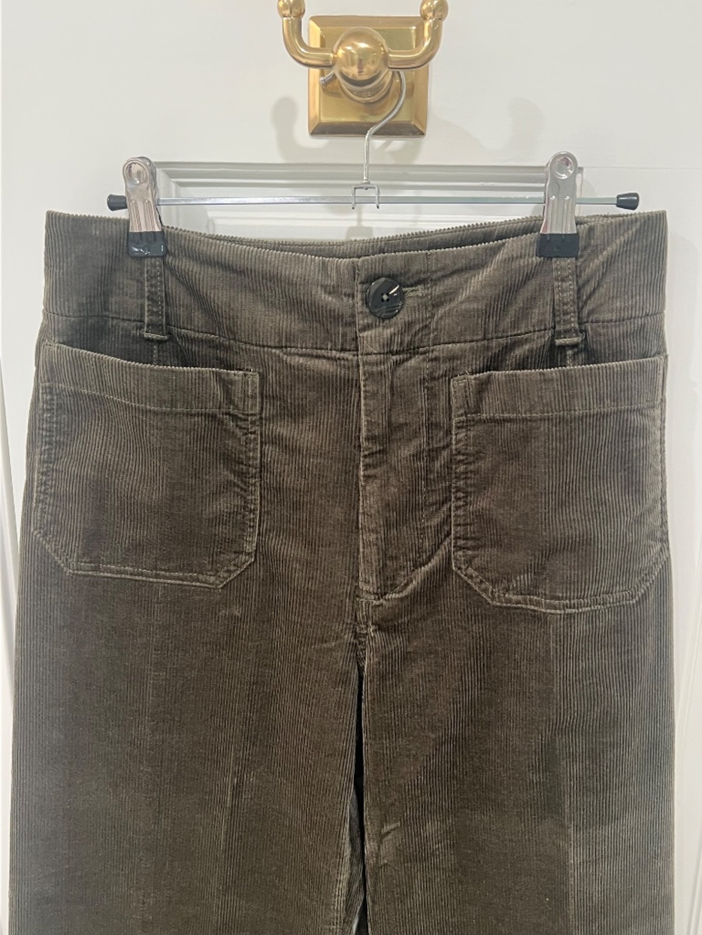 Anthropologie Maeve Collette Dark Green Corduroy Cropped Pants, Sz 27 - Picture 4 of 9